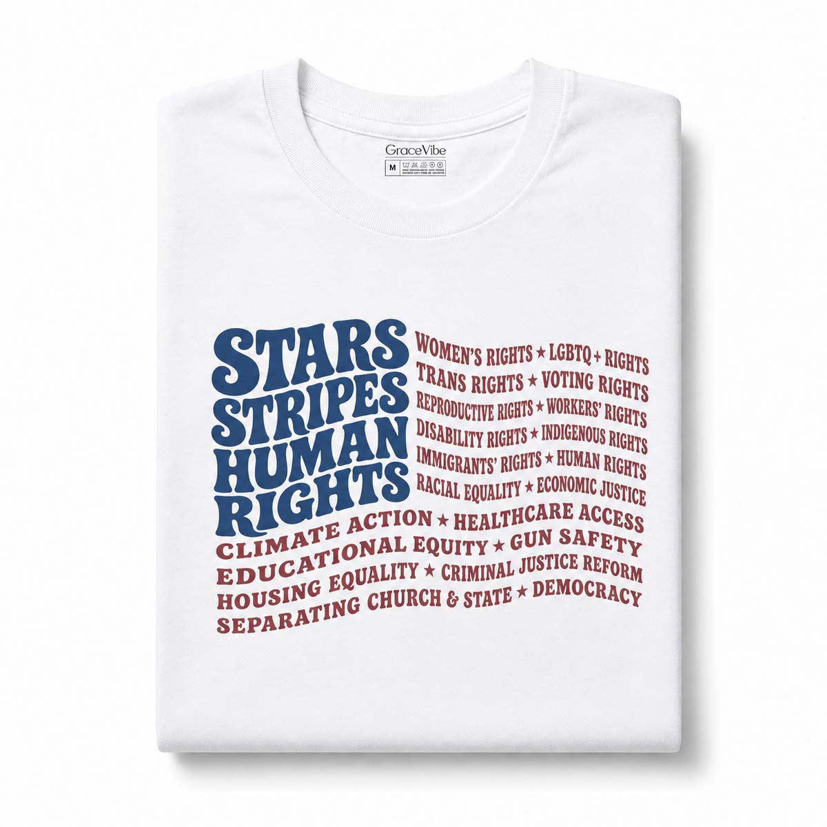 Stars Stripes Human Rights USA Flag Shirt